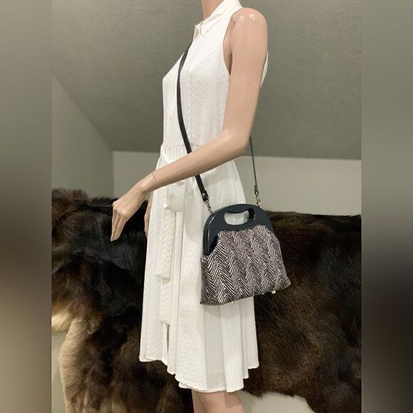 Handmade Genuine Calfskin Wooden Frame Satchel/Shoulder Bag/Crossbody - Picture 6 of 16